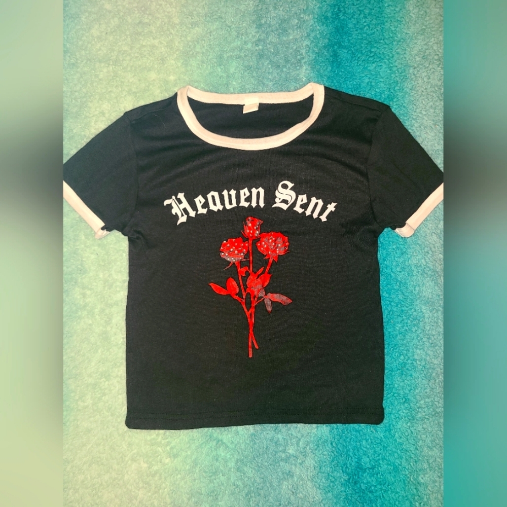 Heaven Sent graphics crop top